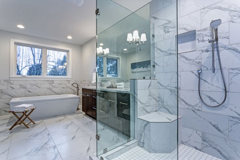 Large Format Tiles in a Walk-in Shower